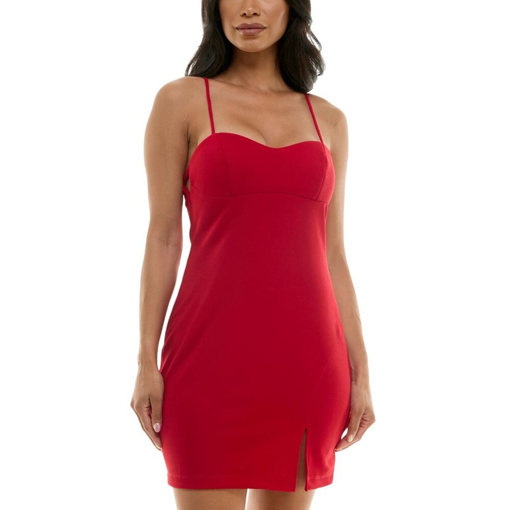NWT Pear Culture Juniors Side-Cutout Bodycon Dress ZC10790 Red 13